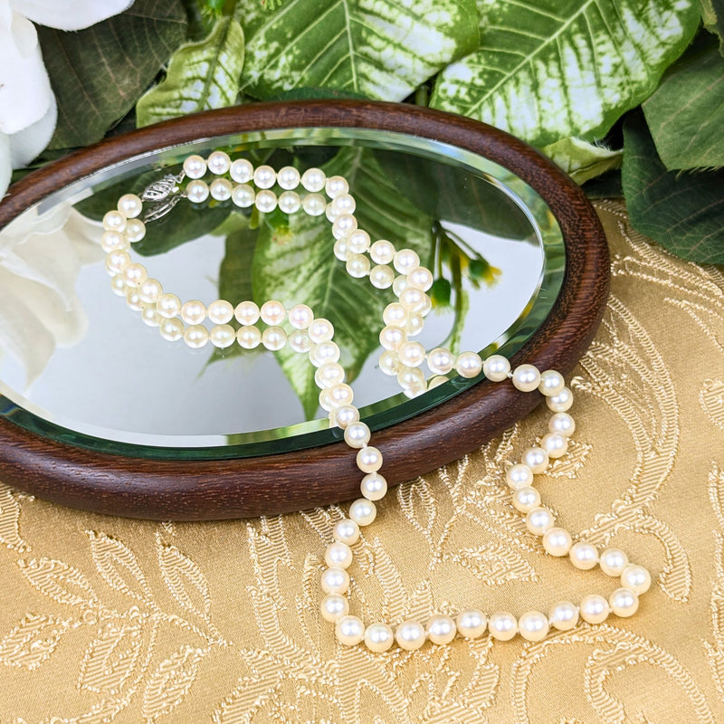14K White Gold 6mm Pearl 18” Necklace