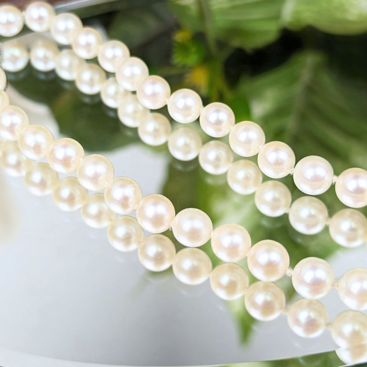 14K White Gold 6mm Pearl 18” Necklace