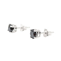 14K White Gold & Black Diamond Stud Earrings