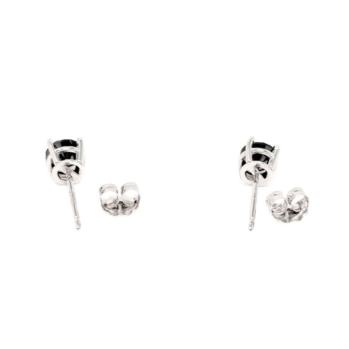 14K White Gold & Black Diamond Stud Earrings