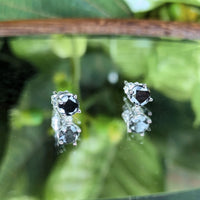 14K White Gold & Black Diamond Stud Earrings