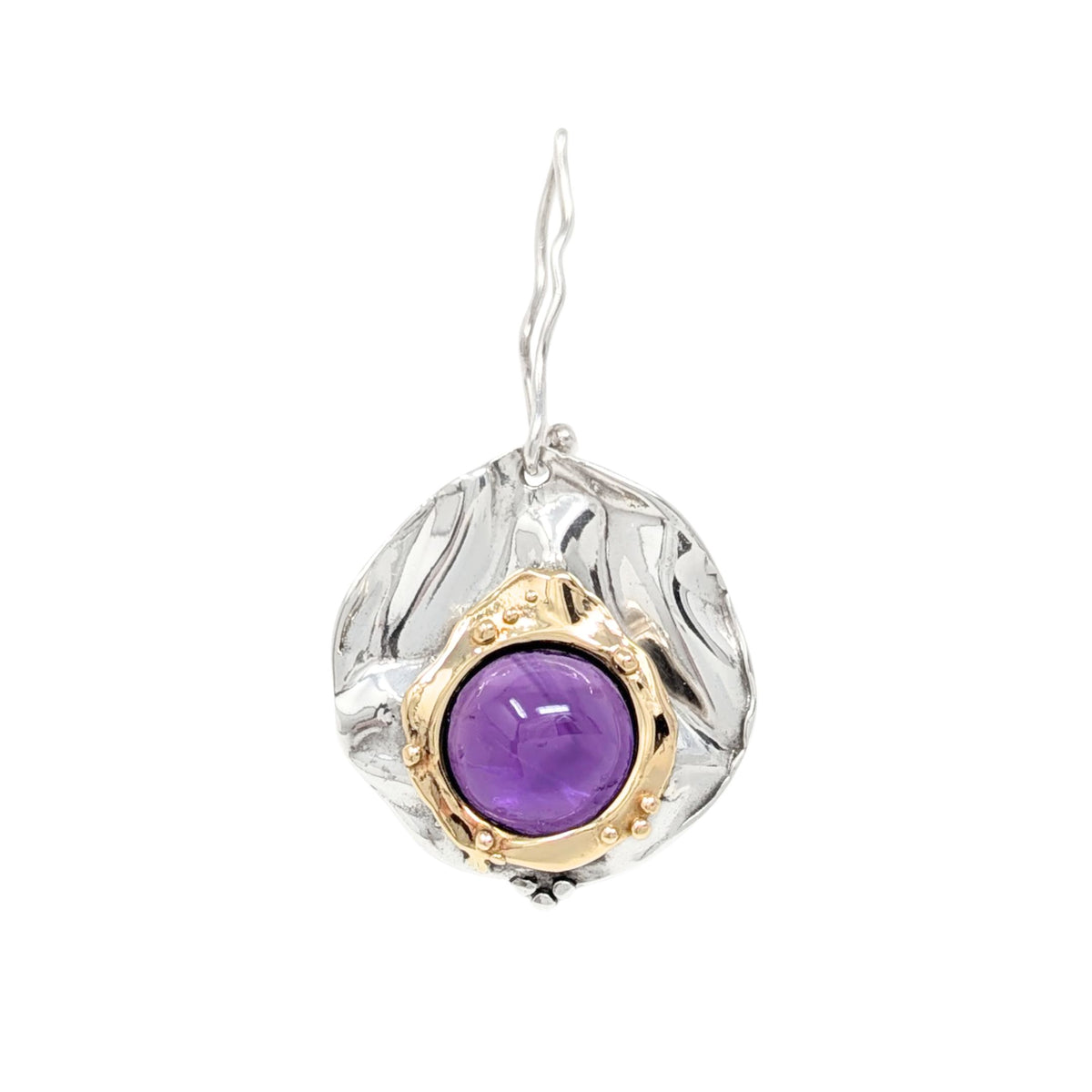Hagit Gorail Designer Sterling Silver/14K Gold Modernist Pendant