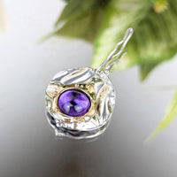 Hagit Gorail Designer Sterling Silver/14K Gold Modernist Pendant
