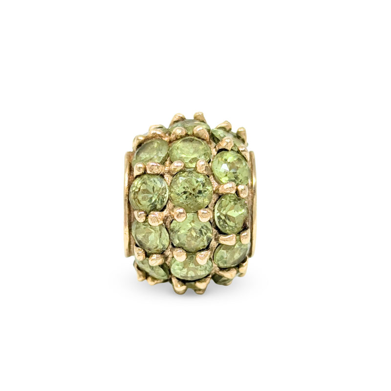 10K Gold Peridot Slide Bead/ Charm
