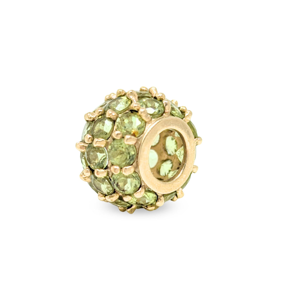 10K Gold Peridot Slide Bead/ Charm