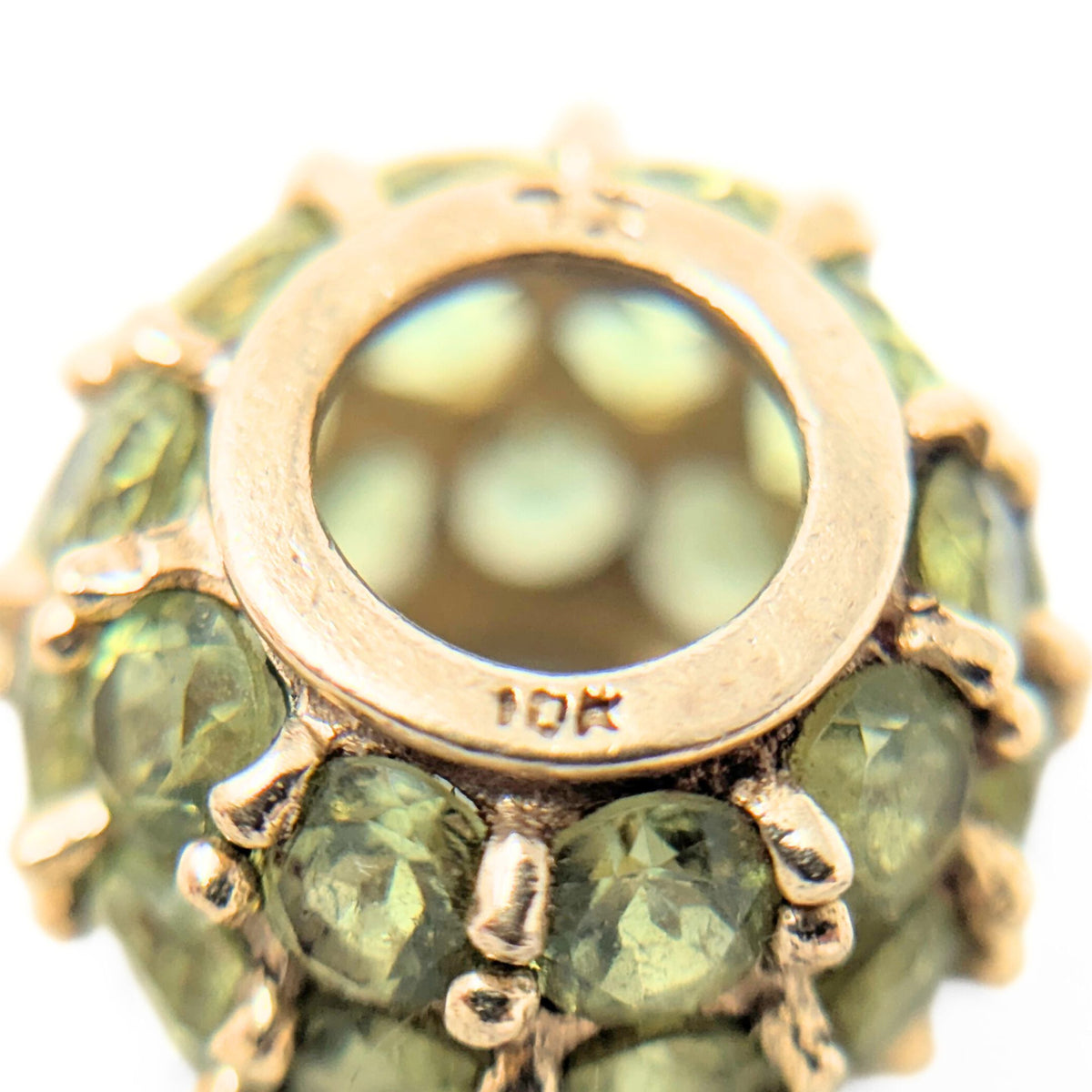 10K Gold Peridot Slide Bead/ Charm