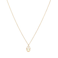Vintage 14K Gold 18” Fire Opal & Diamond Pendant Necklace