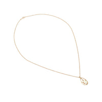 Vintage 14K Gold 18” Fire Opal & Diamond Pendant Necklace