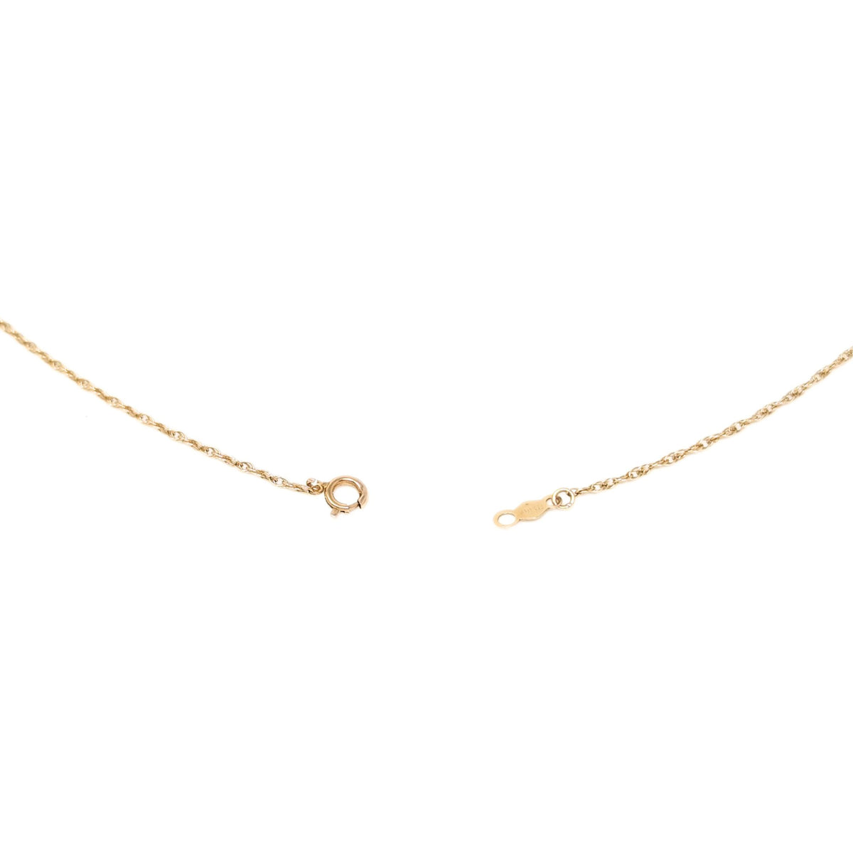 Vintage 14K Gold 18” Fire Opal & Diamond Pendant Necklace