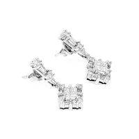 14K White Gold Diamond Drop Earrings