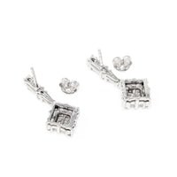 14K White Gold Diamond Drop Earrings
