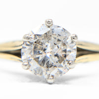 Vintage 14K Gold .80ct Solitaire Diamond Engagement Ring - Size 6