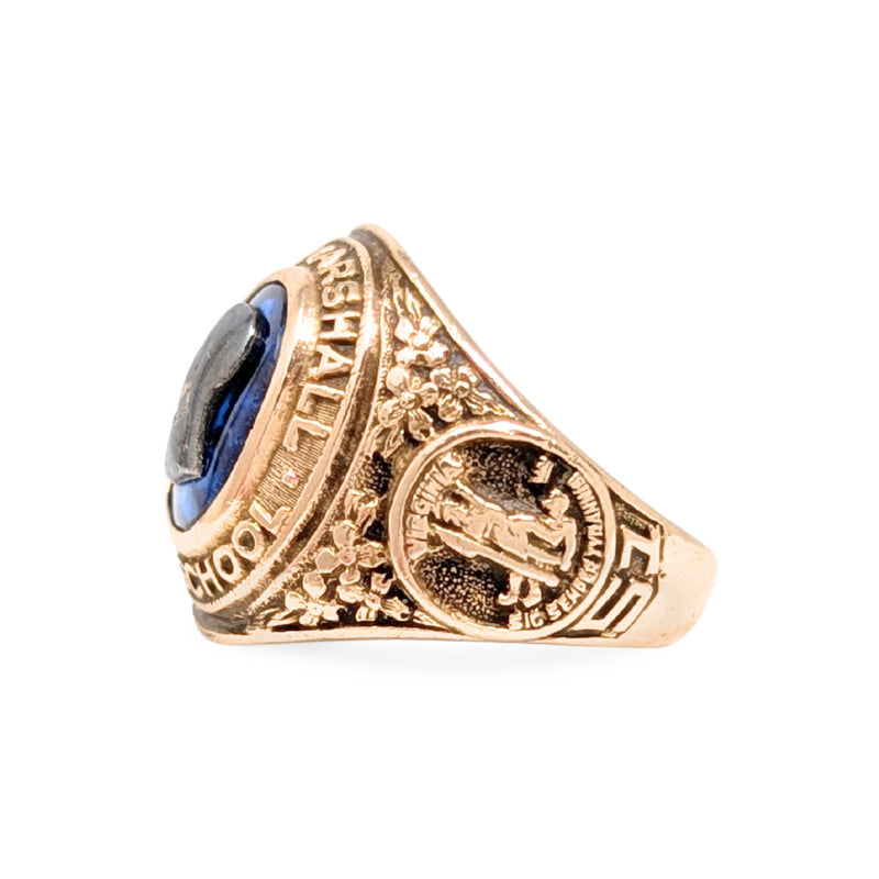 1951 10K Gold John Marshall High School Class Ring - Size 5.5
