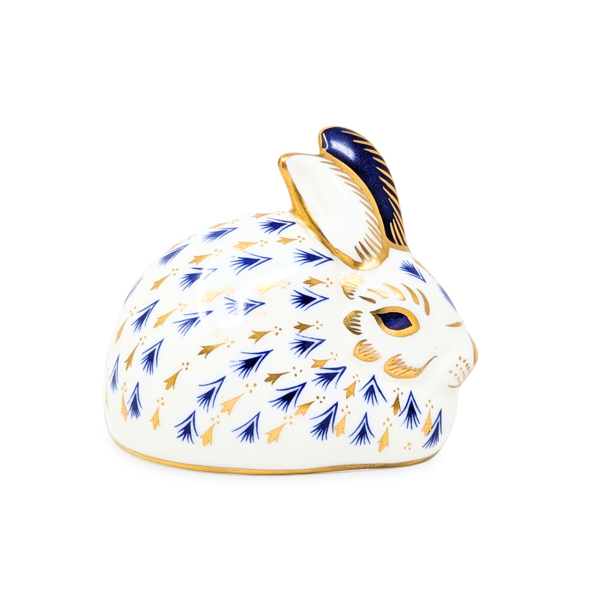 Royal Crown Derby "Imari" Rabbit Paperweight w/ Gold Stopper