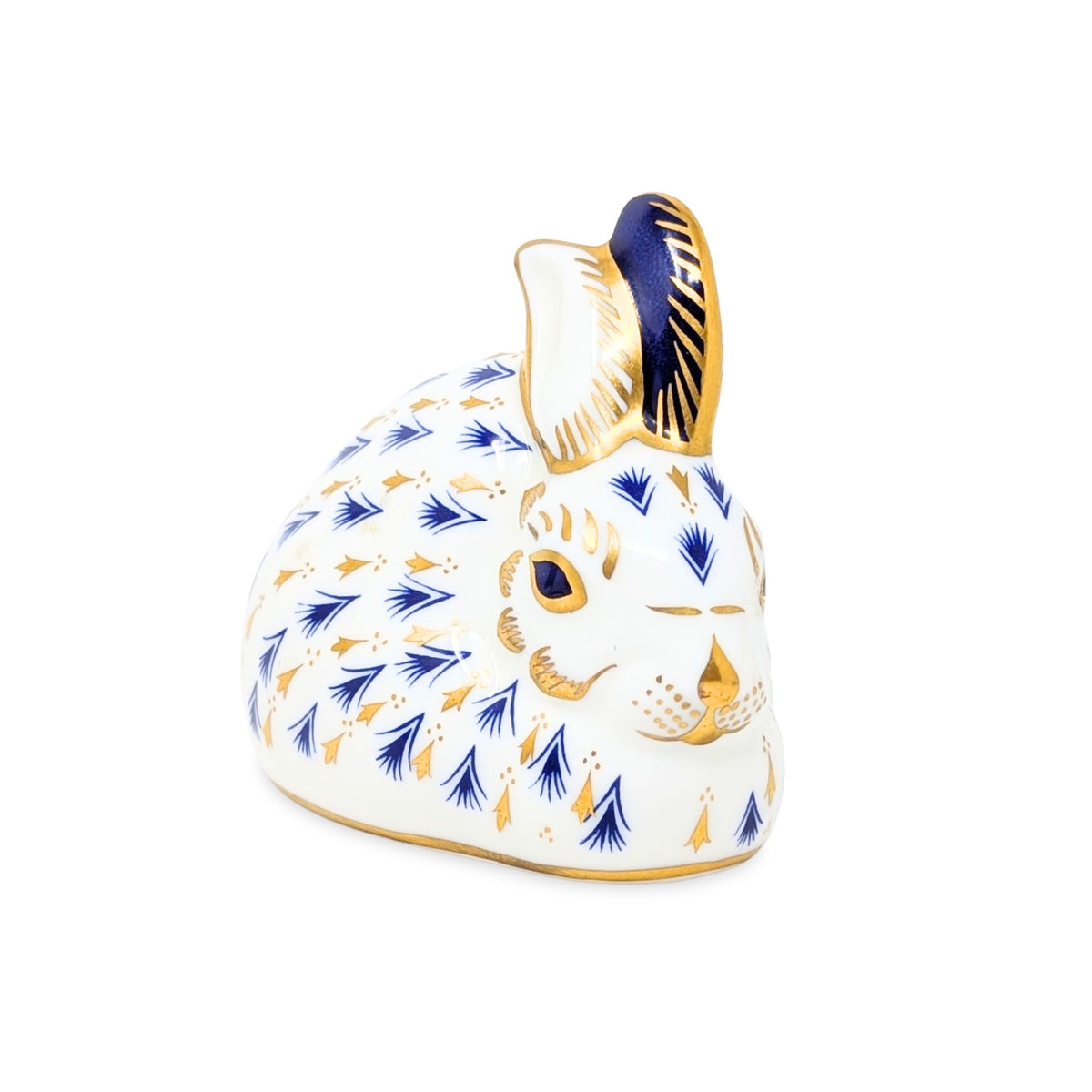 Royal Crown Derby "Imari" Rabbit Paperweight w/ Gold Stopper