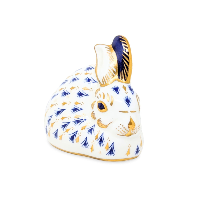 Royal Crown Derby "Imari" Rabbit Paperweight w/ Gold Stopper