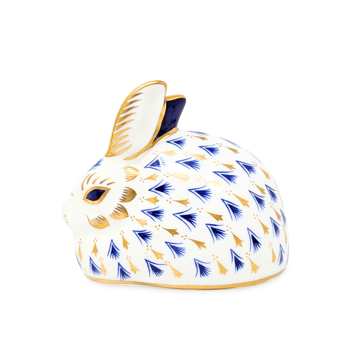 Royal Crown Derby "Imari" Rabbit Paperweight w/ Gold Stopper