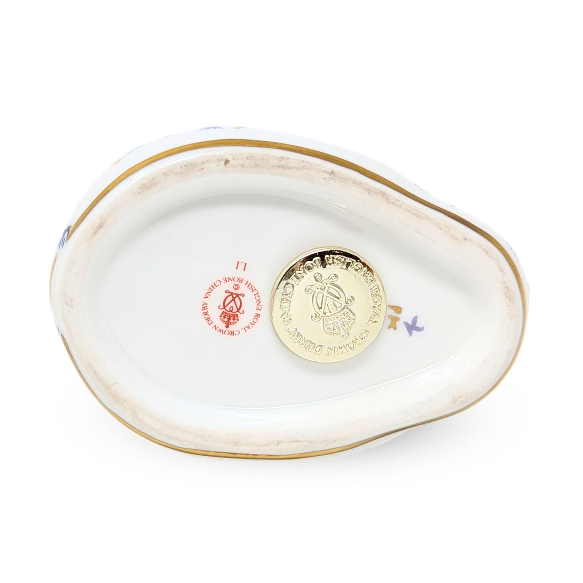 Royal Crown Derby "Imari" Rabbit Paperweight w/ Gold Stopper