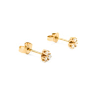 14K Gold .12tcw Triple Diamond Stud Earrings