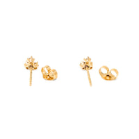 14K Gold .12tcw Triple Diamond Stud Earrings