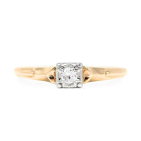 Art Deco .09ct Diamond Solitaire Engagement Ring - Size 9.5