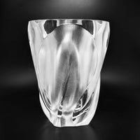 Vintage Lalique France "Ingrid" Crystal Leaf/Flower Vase, 10.5"