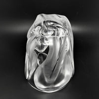 Vintage Lalique France "Ingrid" Crystal Leaf/Flower Vase, 10.5"