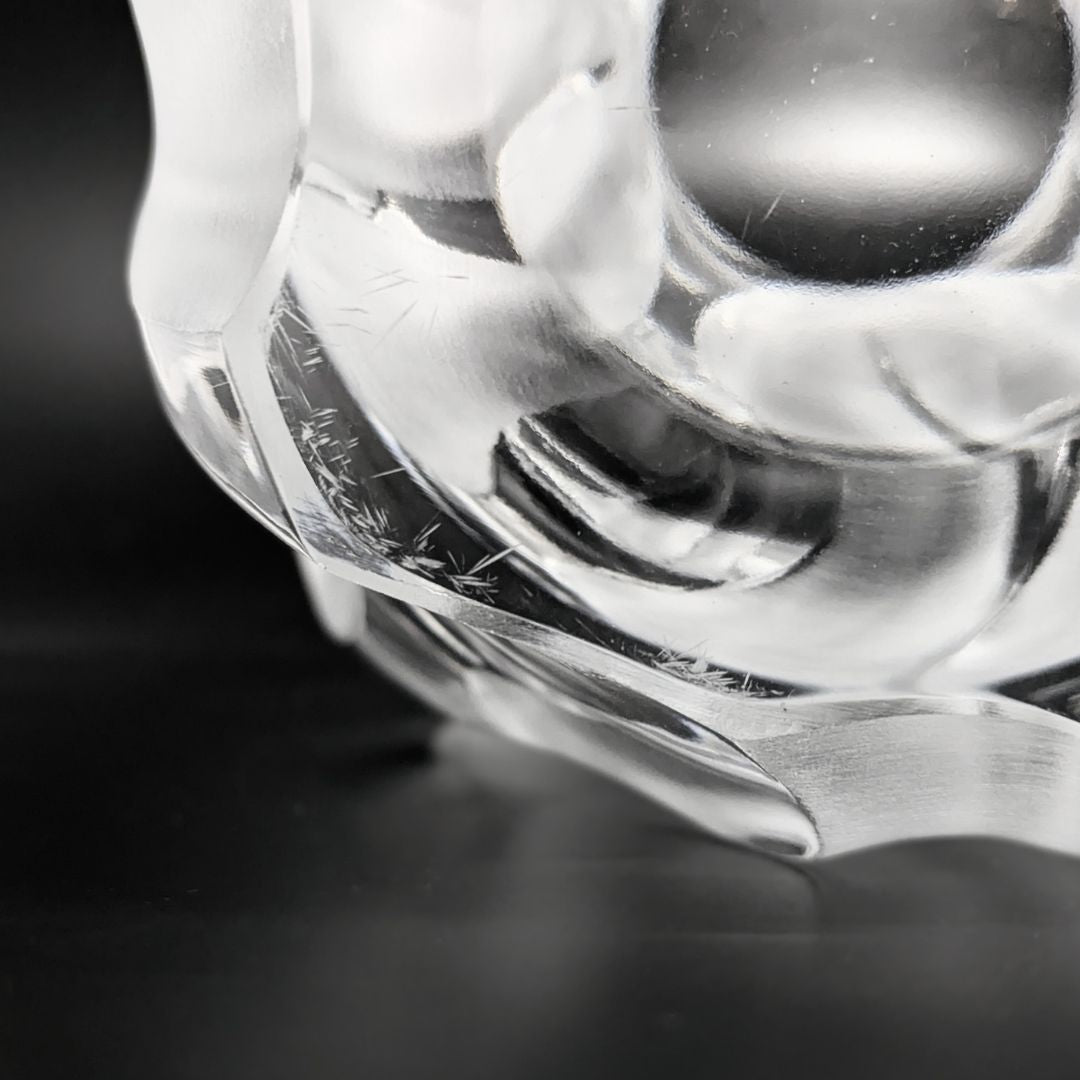 Vintage Lalique France "Ingrid" Crystal Leaf/Flower Vase, 10.5"