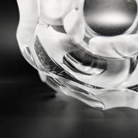 Vintage Lalique France "Ingrid" Crystal Leaf/Flower Vase, 10.5"
