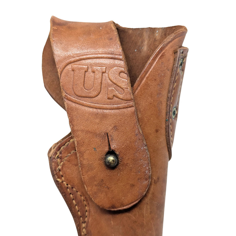 Original WWII US M1916 Colt 1911 Leather Holster BOYT -42- Field Modified
