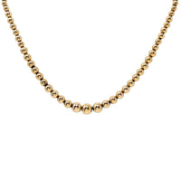 Vintage Van Dell 1/20 12K GF Gold Filled Graduated Bead Ball Necklace, 15.5”