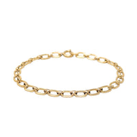Vintage 12K GF Gold Filled Oval Link 7.25" Chain Bracelet, 4.6mm, 3.2g