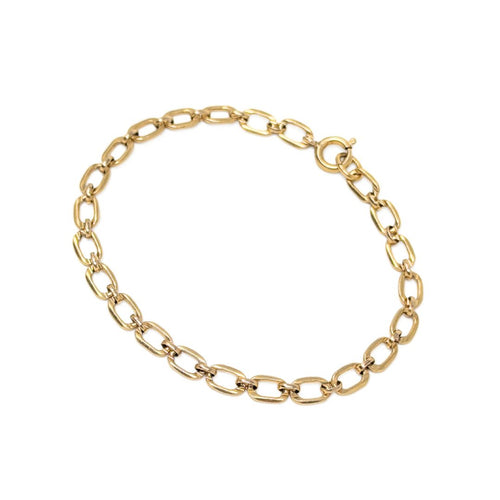 Vintage 12K GF Gold Filled Oval Link 7.25" Chain Bracelet, 4.6mm, 3.2g