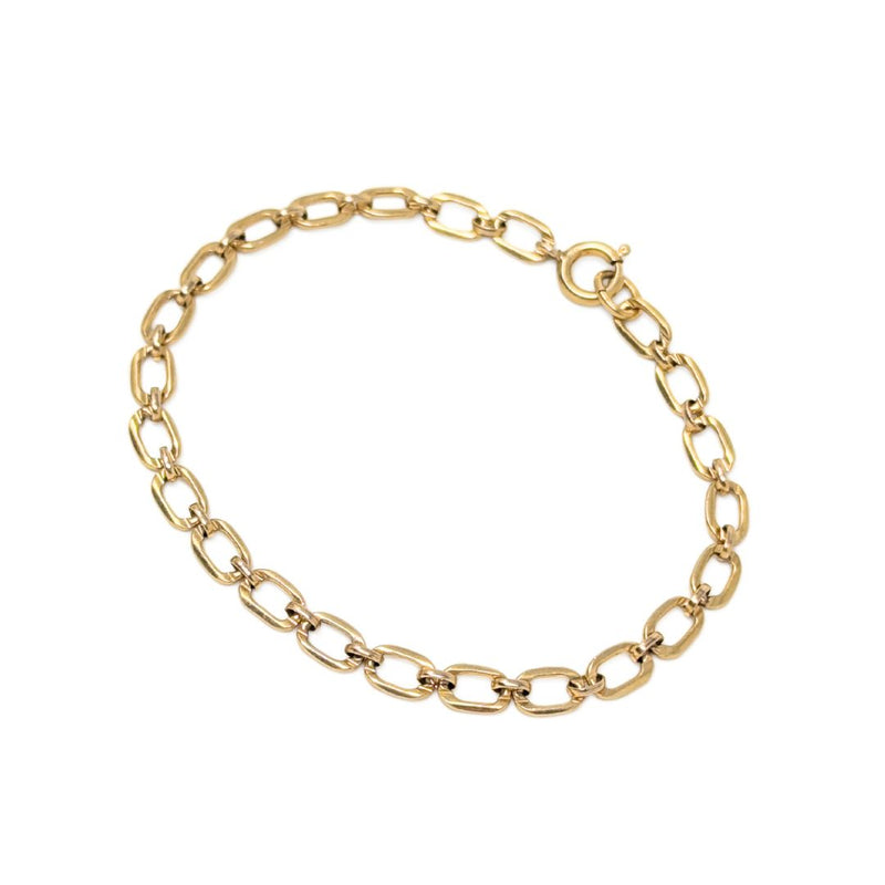 Vintage 12K GF Gold Filled Oval Link 7.25" Chain Bracelet, 4.6mm, 3.2g