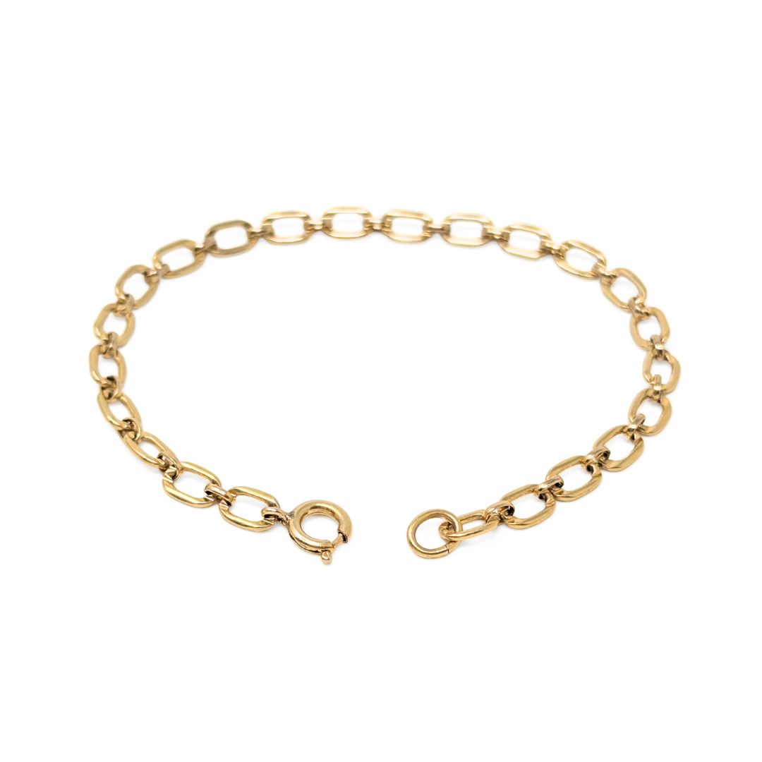 Vintage 12K GF Gold Filled Oval Link 7.25" Chain Bracelet, 4.6mm, 3.2g