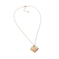 Authentic Swarovski Noisette Butterfly Pendant Necklace Gold Plated Multi Crystal