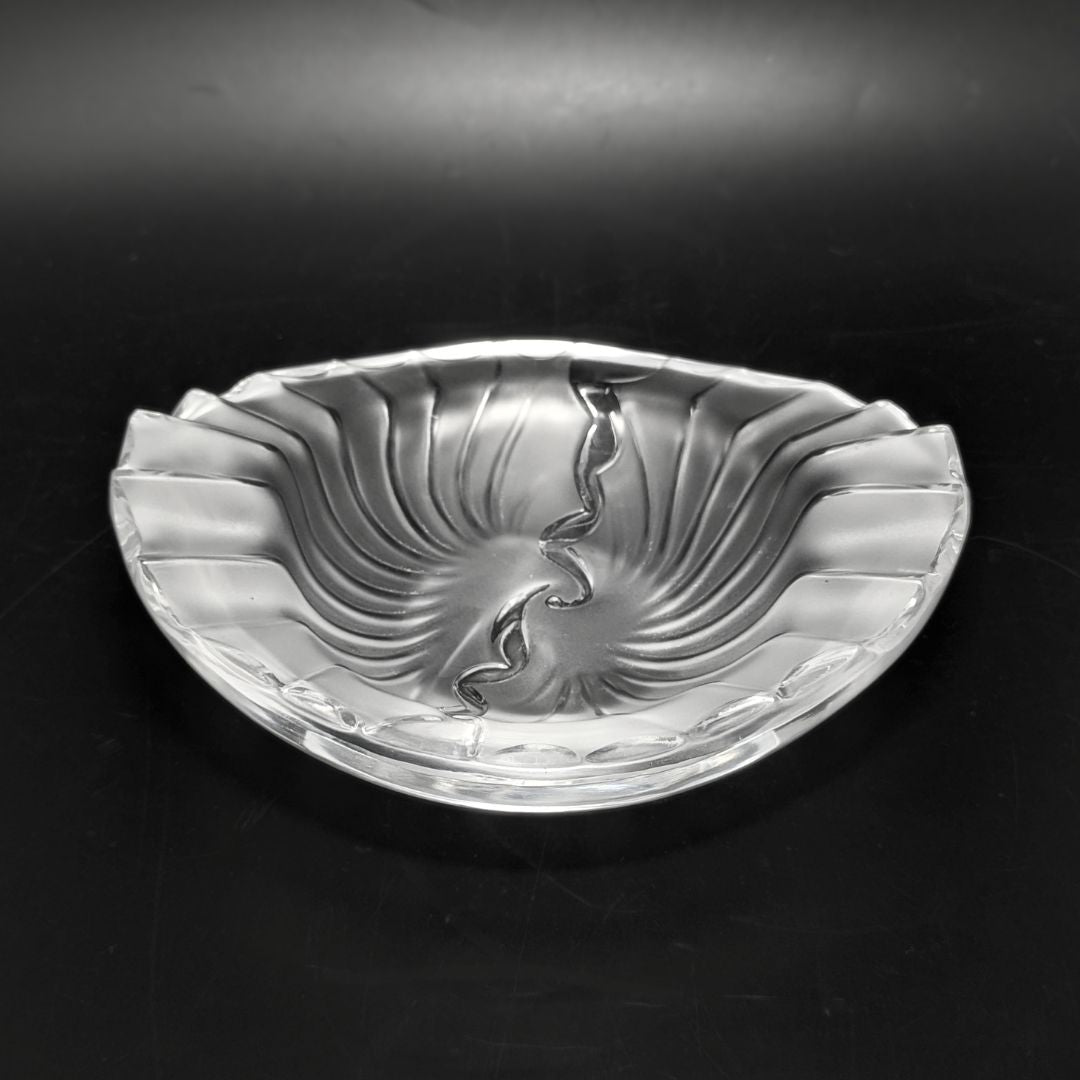 Lalique France Signed Nancy Frosted Crystal Ashtray/Bowl