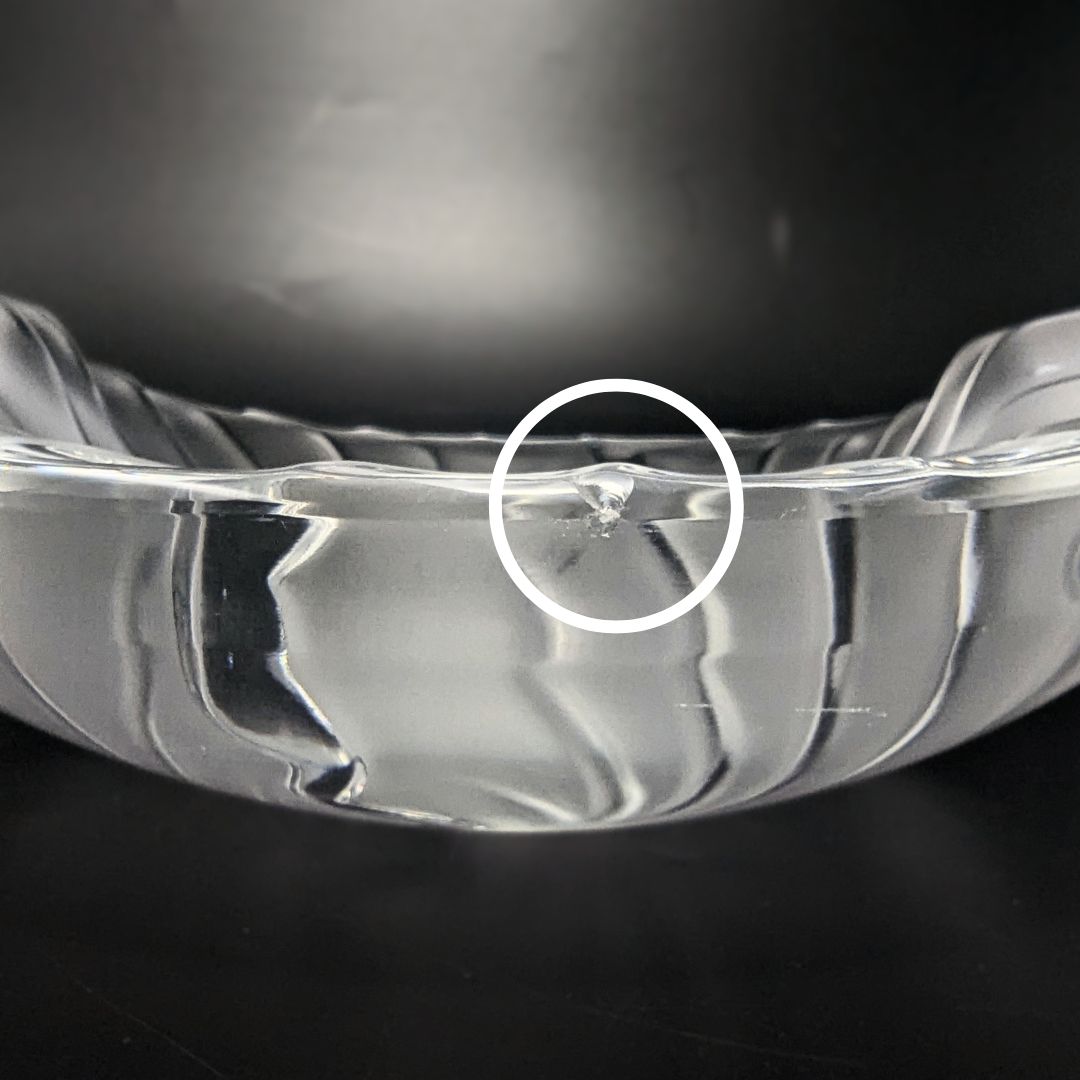 Lalique France Signed Nancy Frosted Crystal Ashtray/Bowl