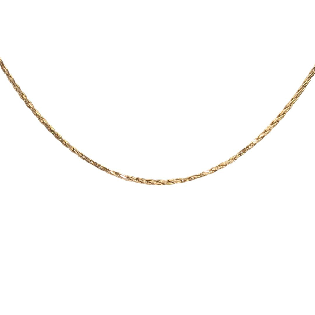 Vintage 1930s -1940s Wheat Chain Necklace 1/20 12K Gold Filled, 16", XRF Tested