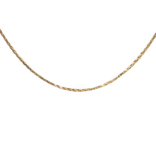 Vintage 1930s -1940s Wheat Chain Necklace 1/20 12K Gold Filled, 16", XRF Tested