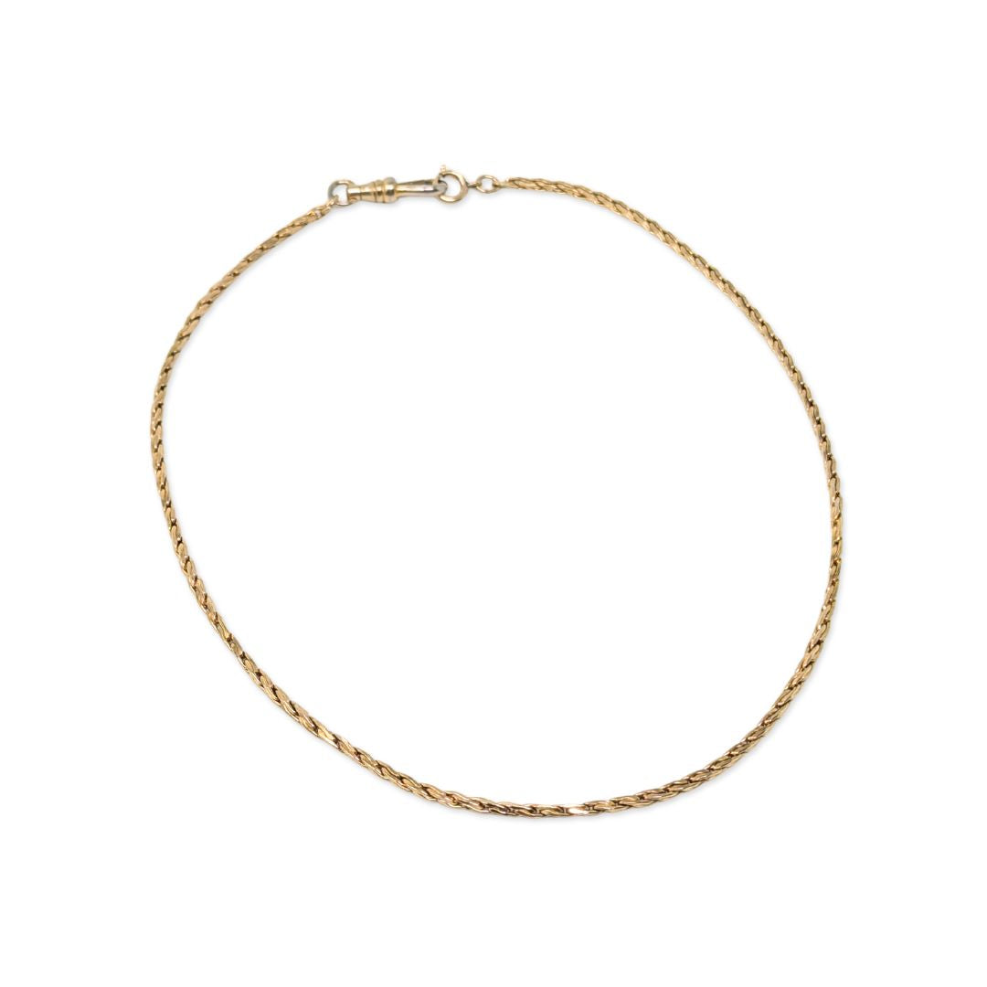 Vintage 1930s -1940s Wheat Chain Necklace 1/20 12K Gold Filled, 16", XRF Tested
