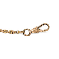 Antique W&SB 1/10 Gold Filled Pocket Watch Chain With Fob/Pendant - 12.5", 3.2mm