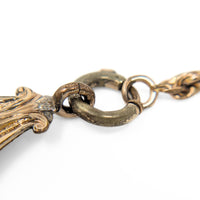 Antique W&SB 1/10 Gold Filled Pocket Watch Chain With Fob/Pendant - 12.5", 3.2mm