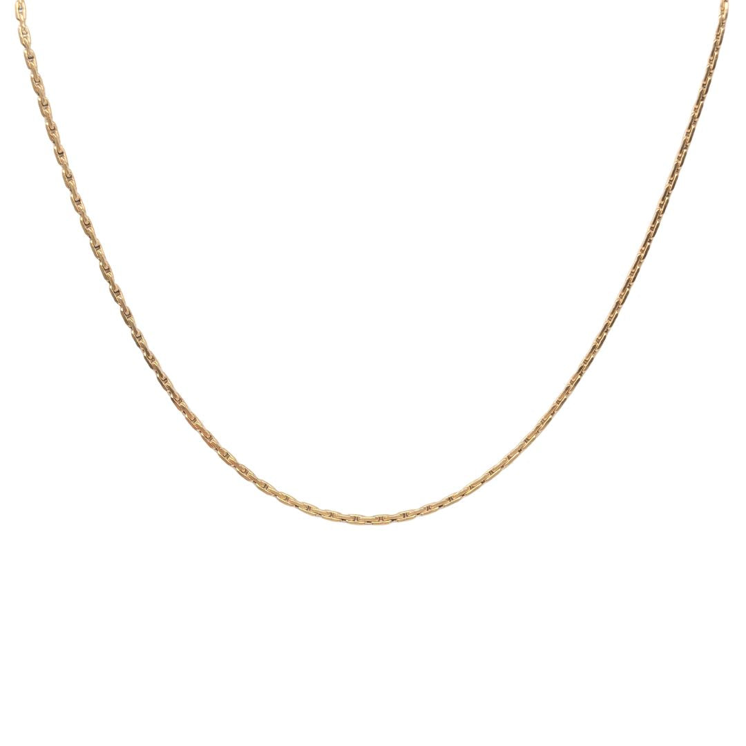 Vintage Krementz Gold Overlay Flat Pillar Link Chain Necklace - 19.25”, 2.5mm