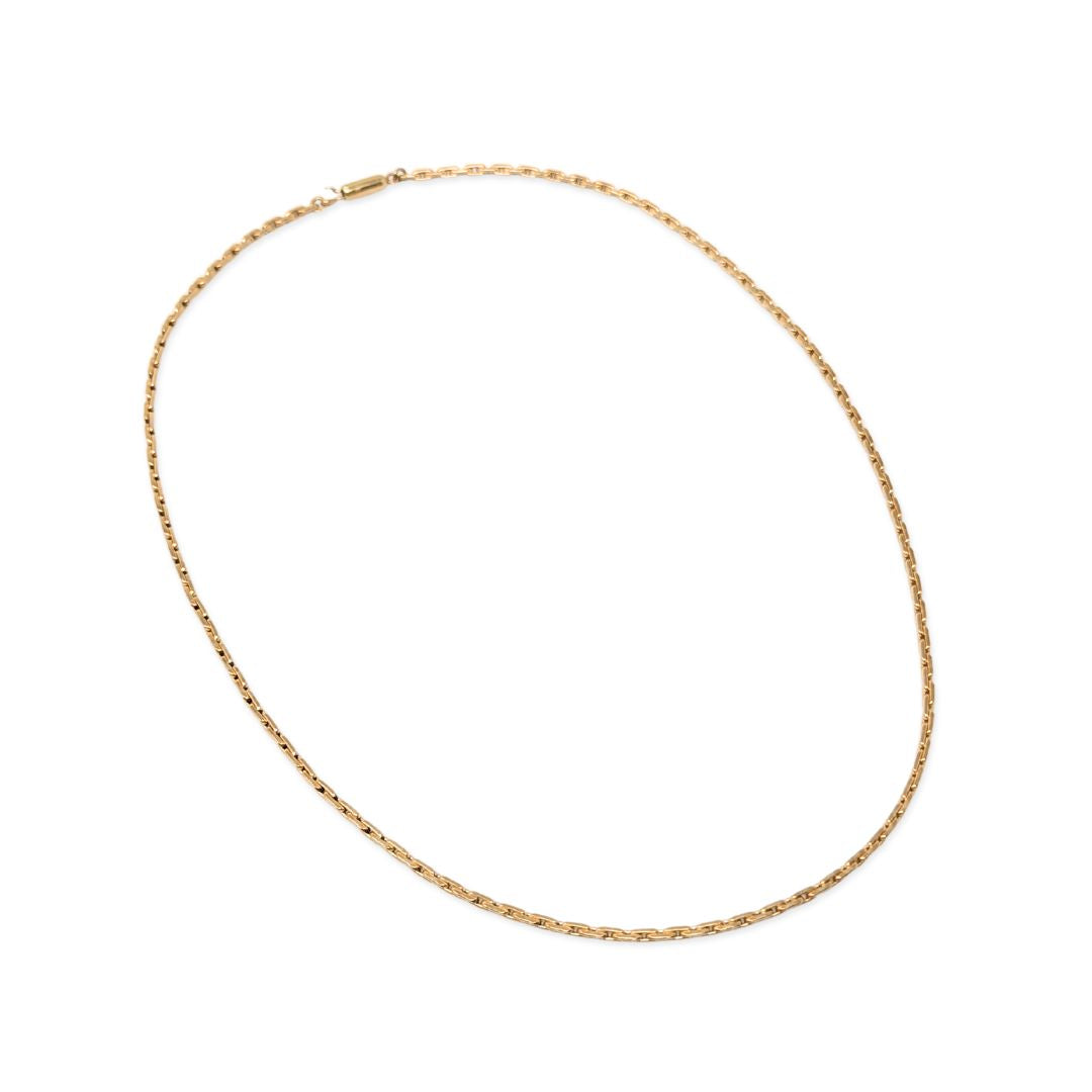 Vintage Krementz Gold Overlay Flat Pillar Link Chain Necklace - 19.25”, 2.5mm