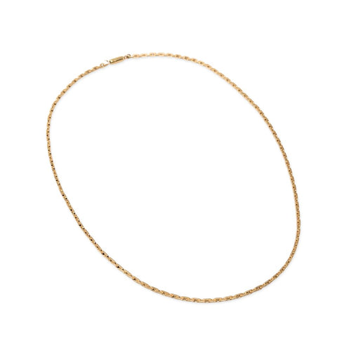Vintage Krementz Gold Overlay Flat Pillar Link Chain Necklace - 19.25”, 2.5mm