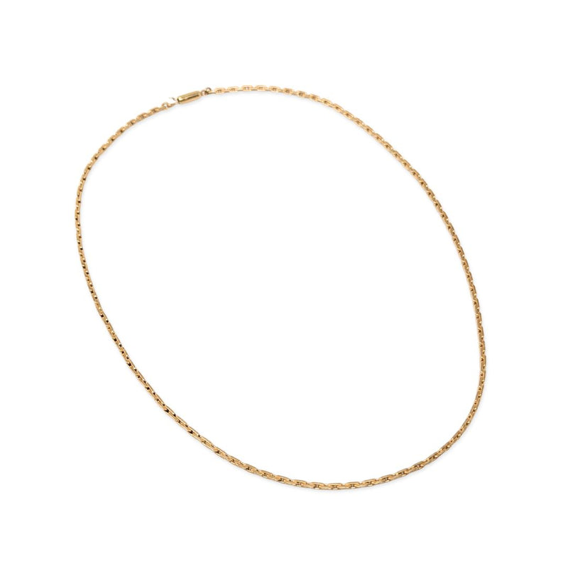 Vintage Krementz Gold Overlay Flat Pillar Link Chain Necklace - 19.25”, 2.5mm