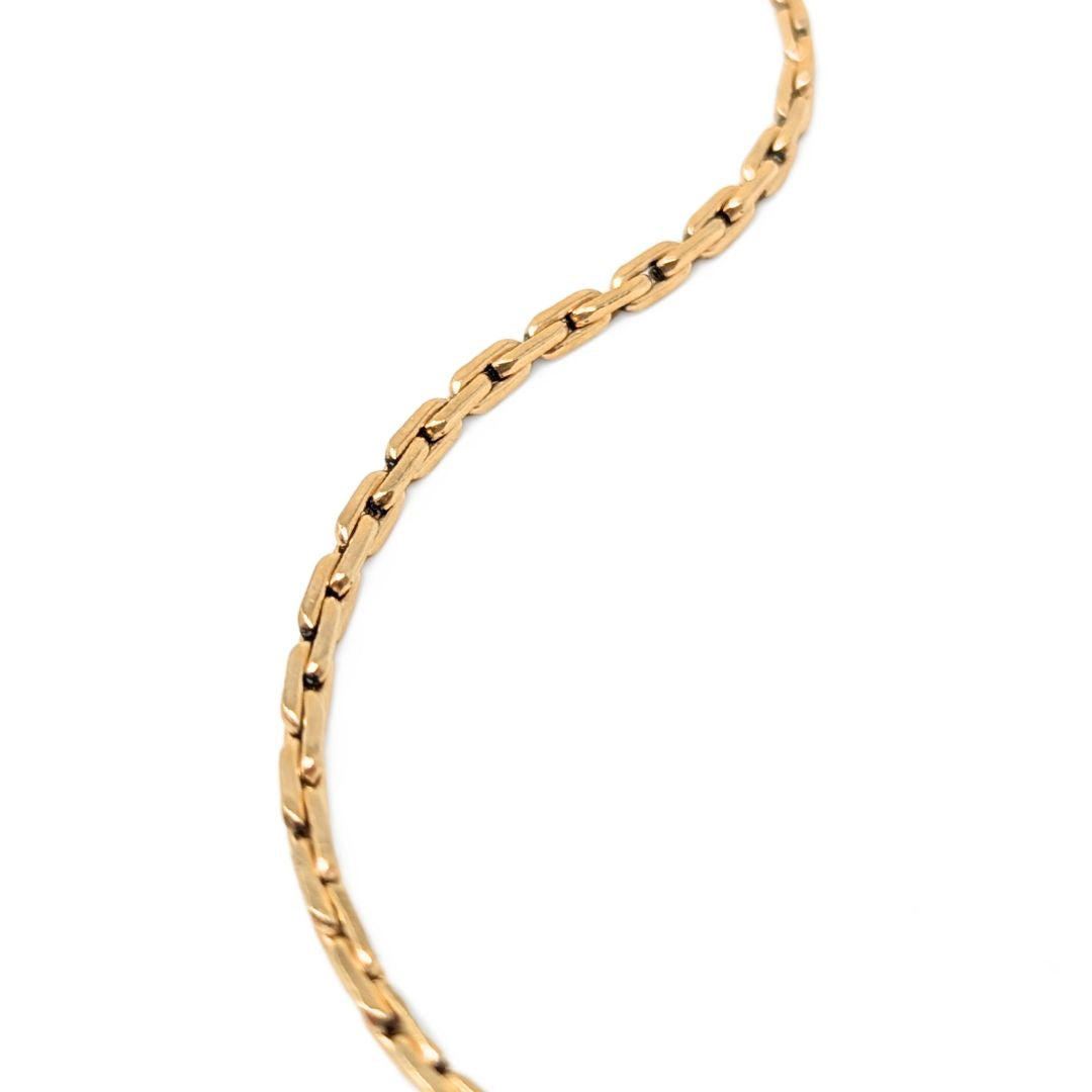 Vintage Krementz Gold Overlay Flat Pillar Link Chain Necklace - 19.25”, 2.5mm