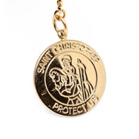 Vintage 12K Gold Filled St. Christopher 9" Toggle Watch Chain Bracelet