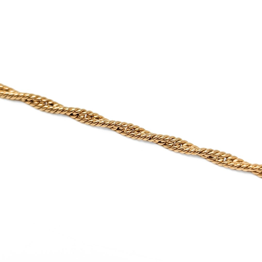 Vintage 12K Gold Filled St. Christopher 9" Toggle Watch Chain Bracelet
